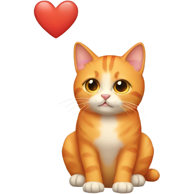 Light-orange cat with heart emoji