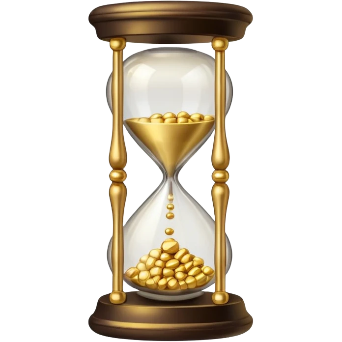 Hourglass with golden small marbles emoji