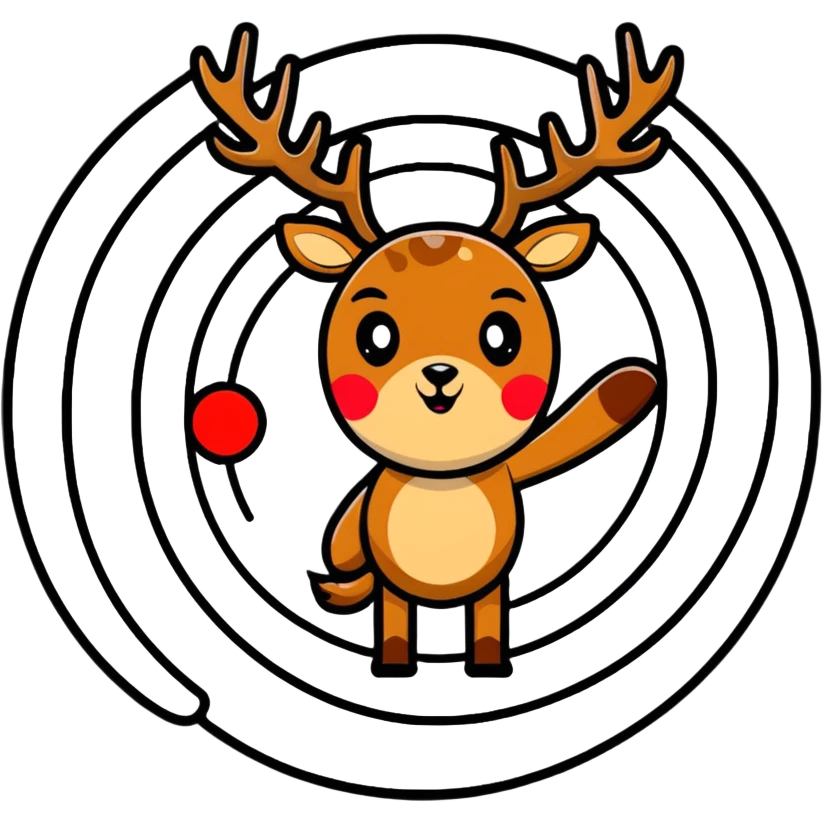 cartoon deer and target sign for hunting zone emoji