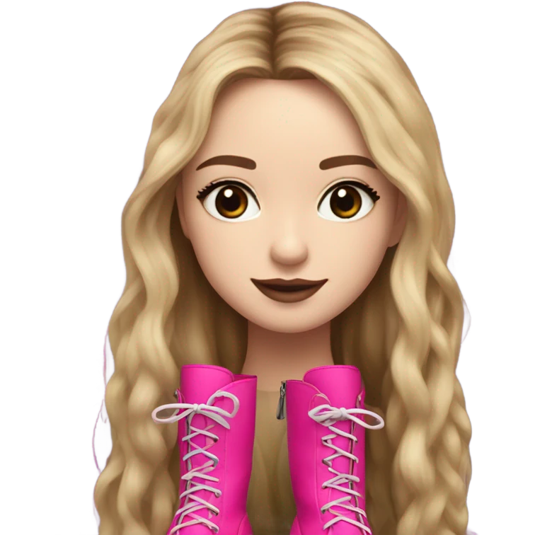 sabrina carpenter's bright pink knee high boots emoji
