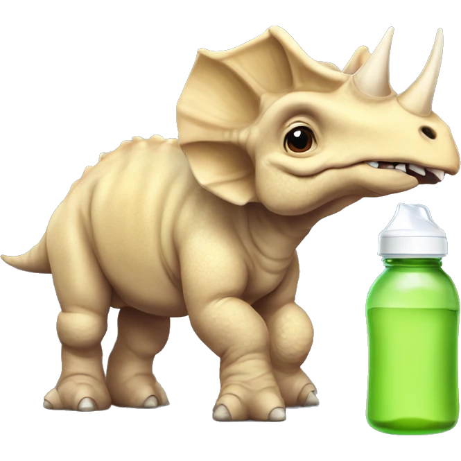 Triceratops with a baby bottle emoji