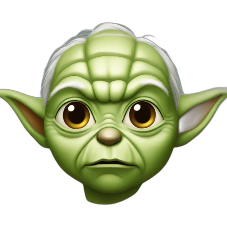 Yoda who sticks out his tongue emoji
