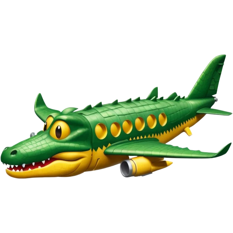 Avión con cara de cocodrilo  emoji