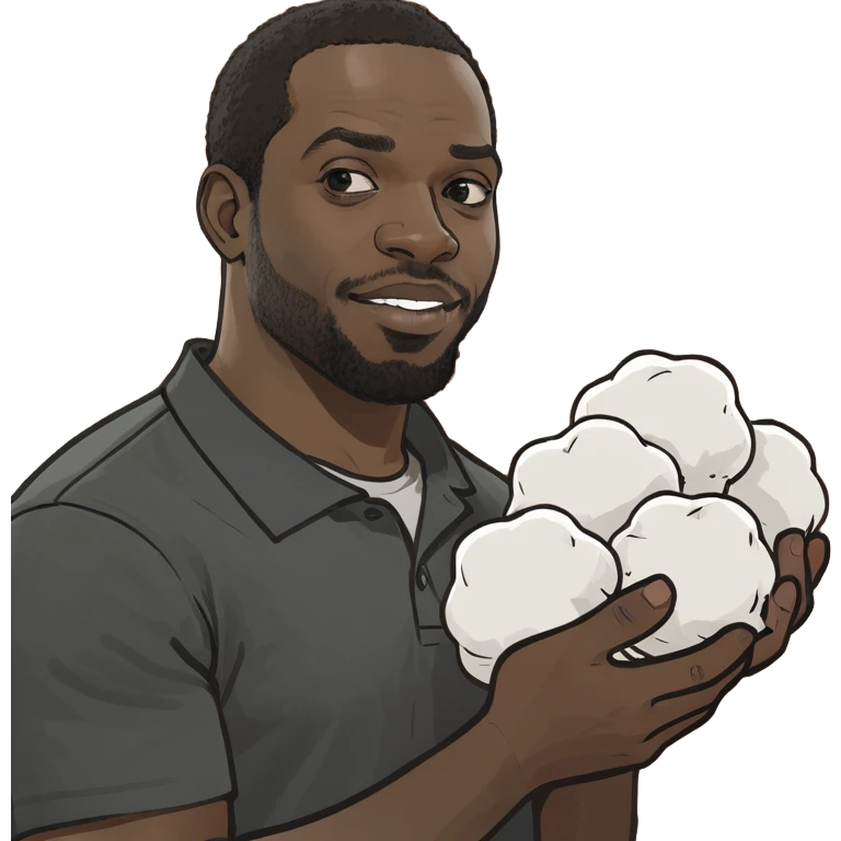 Black slave holding cotton  emoji