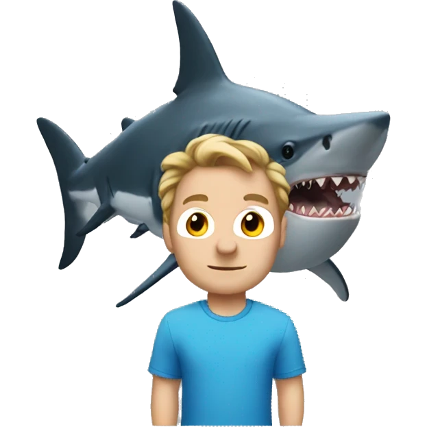 Harry with shark on head emoji