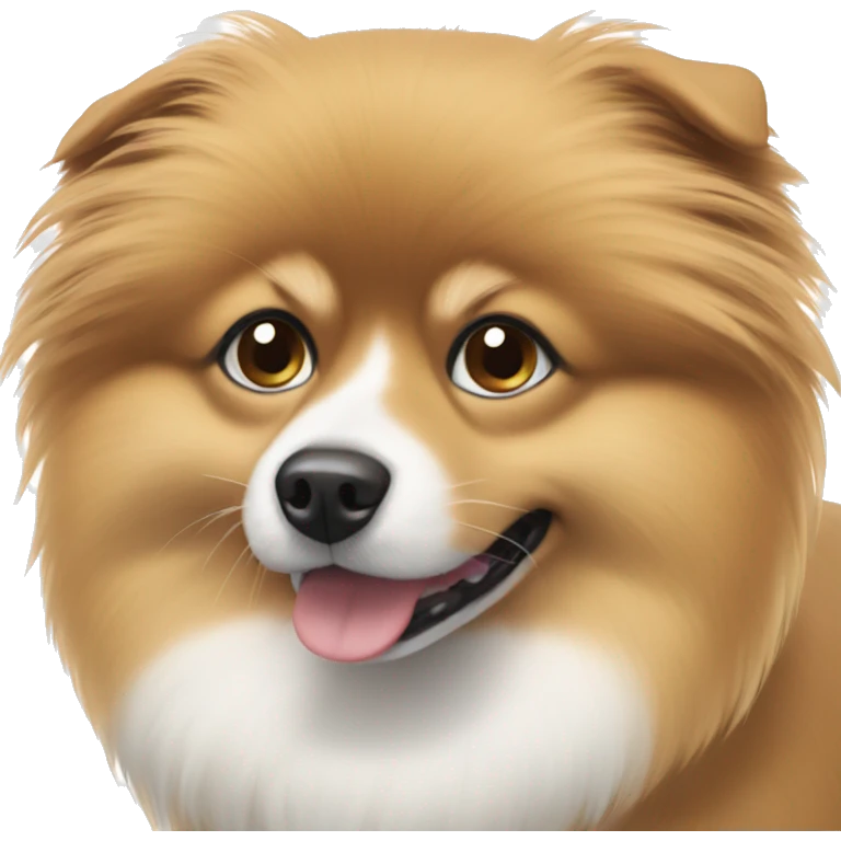 brow dog with a touch of white color a pomeranian emoji