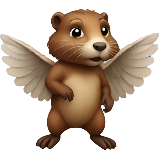 Beaver with wings facing left emoji