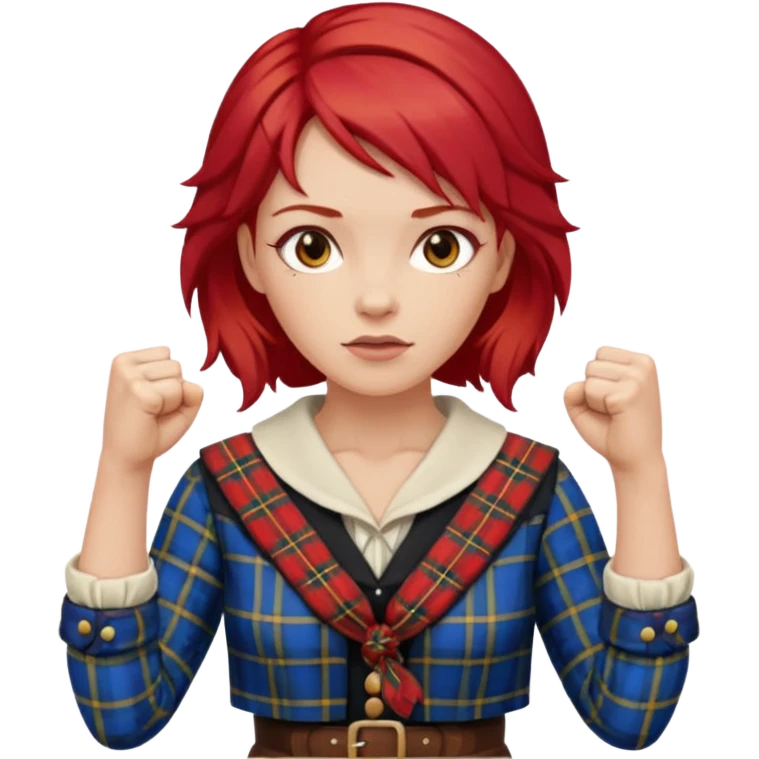 Scottish woman with fists up emoji