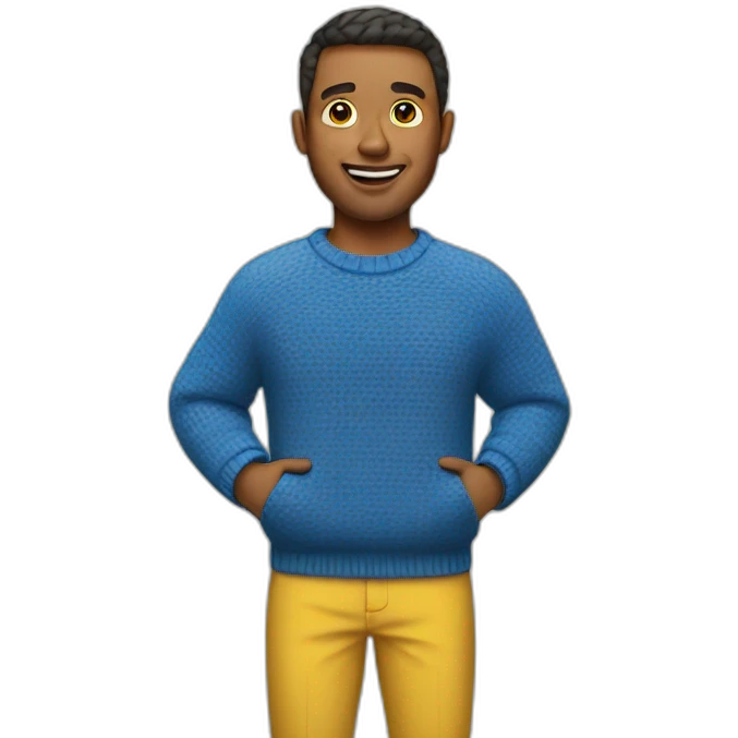 man in blue and yellow sweater emoji