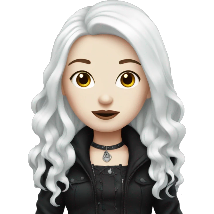 white-skinned red-haired goth girl emoji