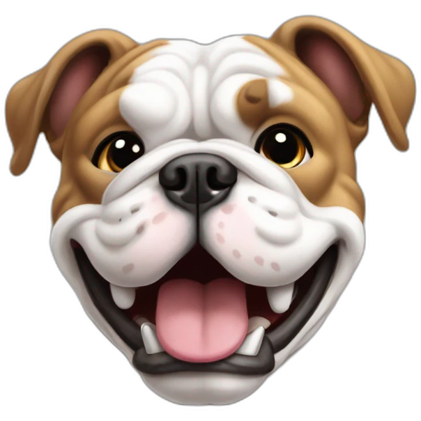 bulldog french blank and white happy emoji