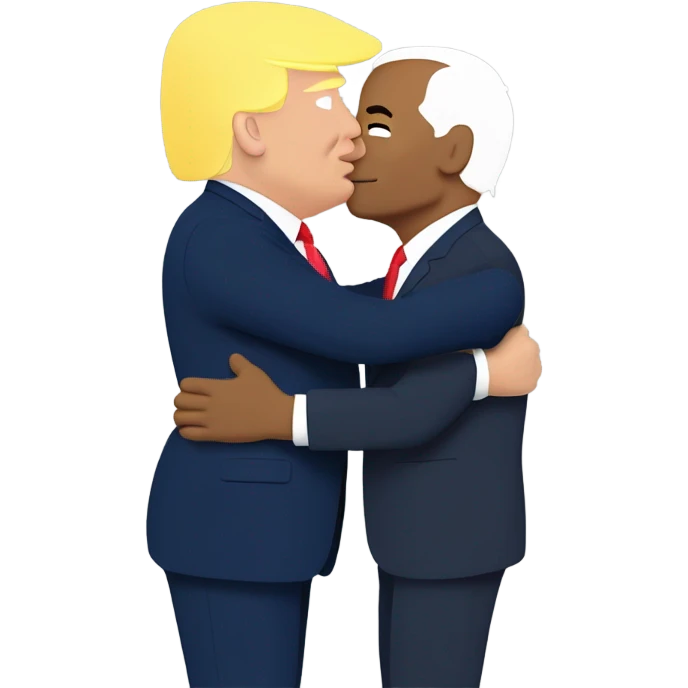 Donald trump kissing Joe Biden  emoji
