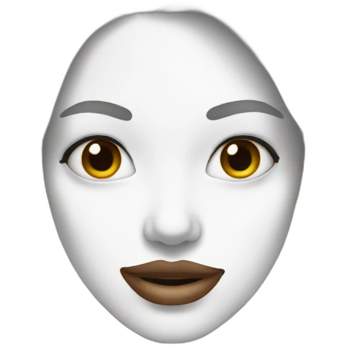 Woman face covered in white paint emoji