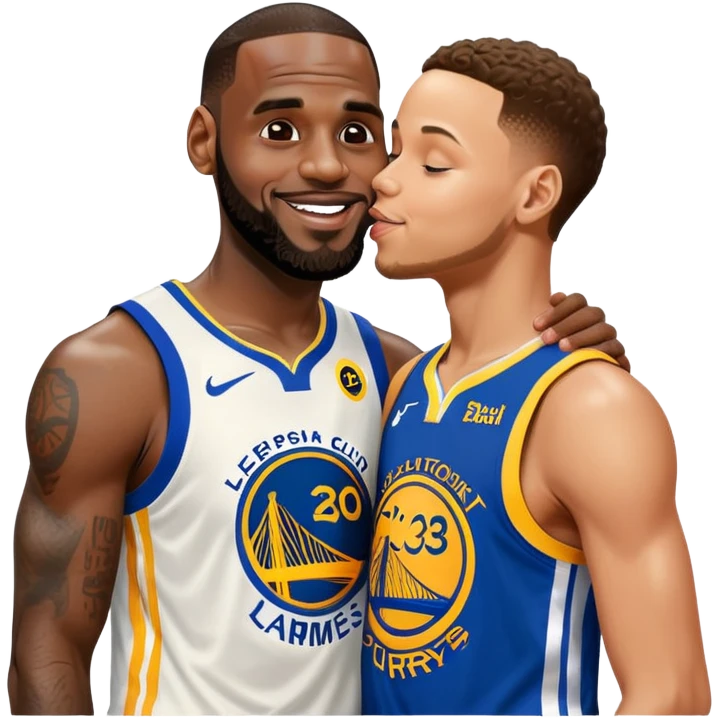 LeBron James kissing Steph curry emoji