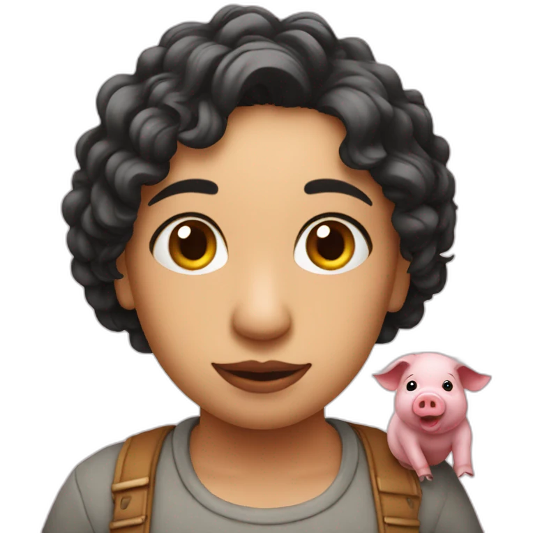 Pragati with pig emoji