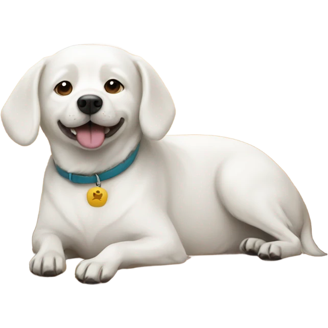 White dog on a couch emoji