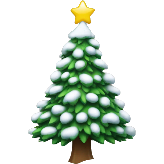 christmas tree with snow emoji