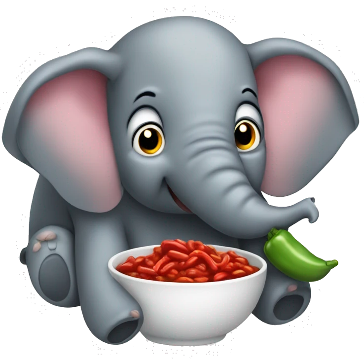 Elephant eat chili emoji