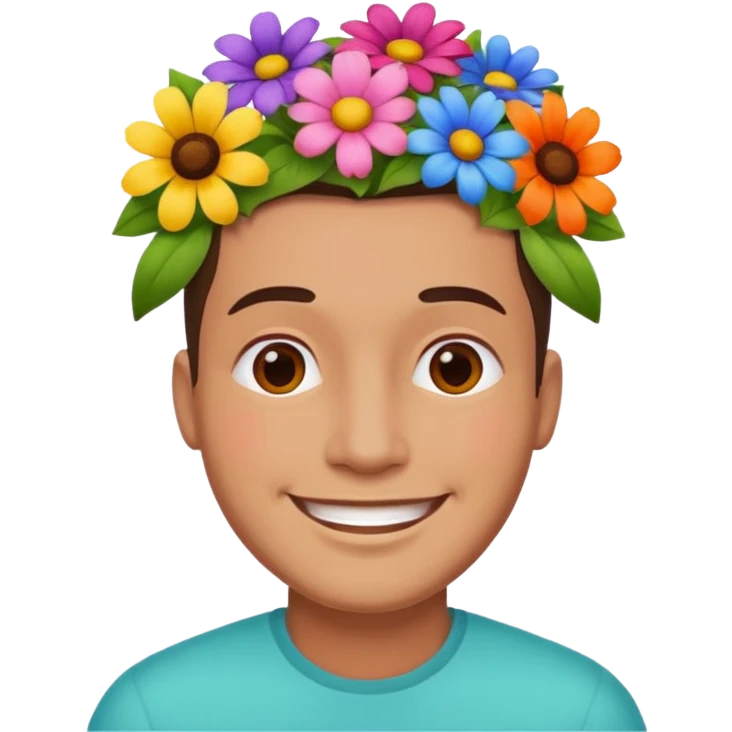 Man flowers head emoji