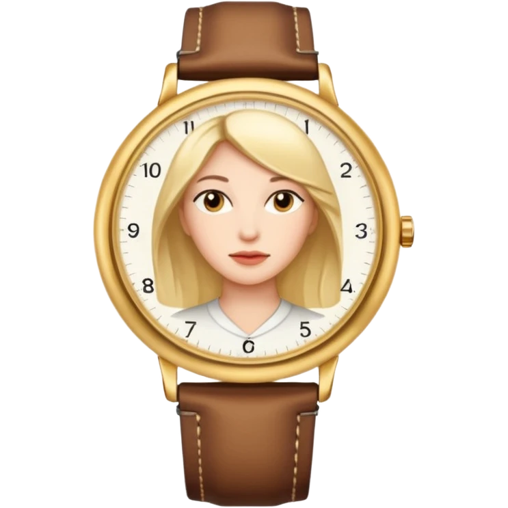 Woman with a gold watch emoji