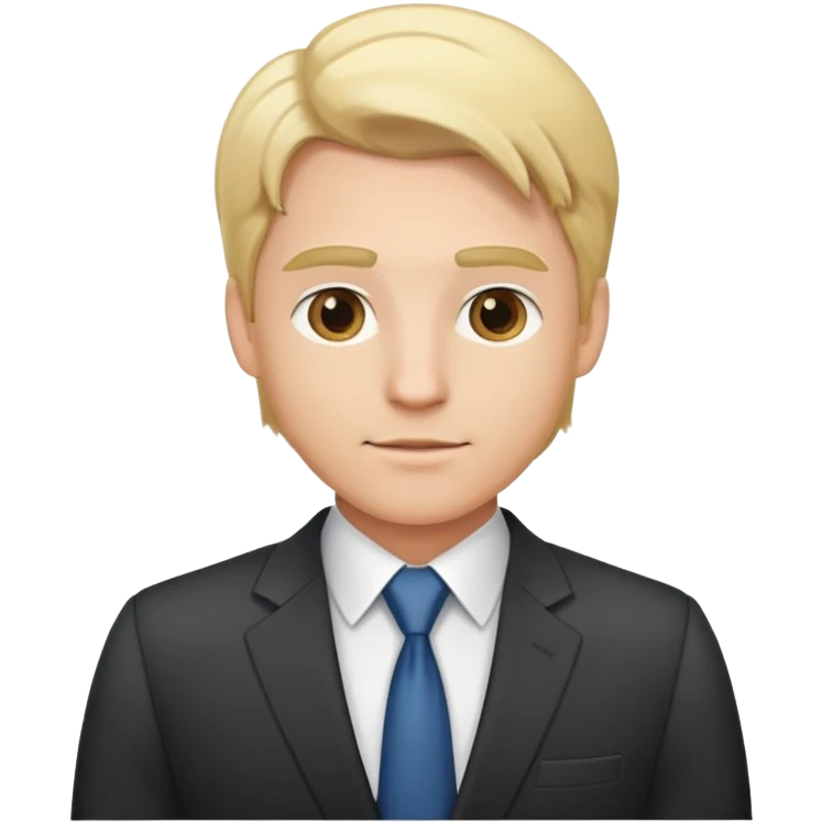 cartoon man with blonde hair in business suit emoji