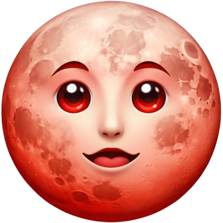 full moon red with glow  emoji