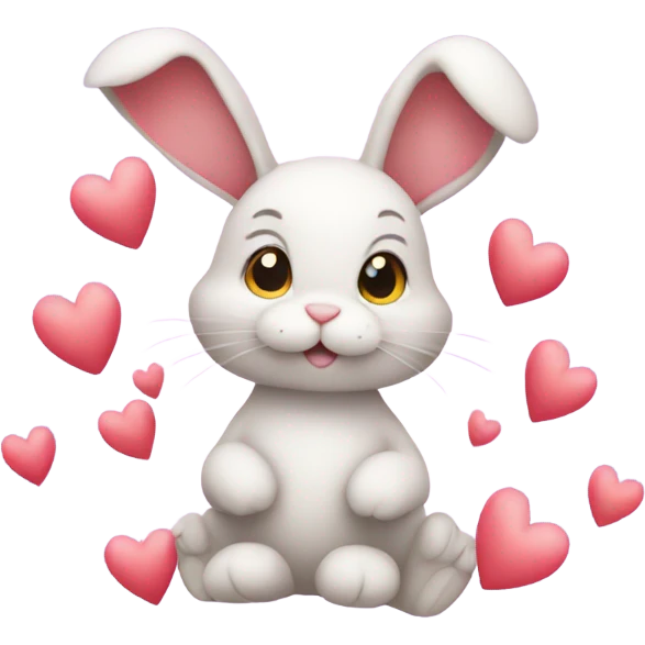 bunny with hearts  emoji