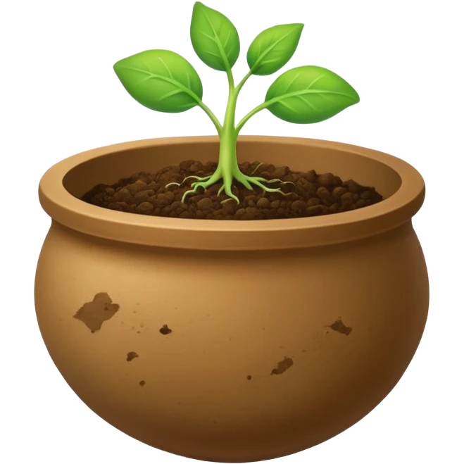There should be soil under the sprout in the shape of an overturned bowl. emoji