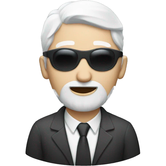 Man with blind fold with white hair emoji