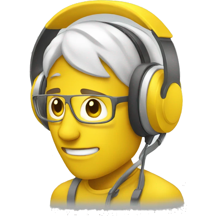 yellow man with headphones emoji