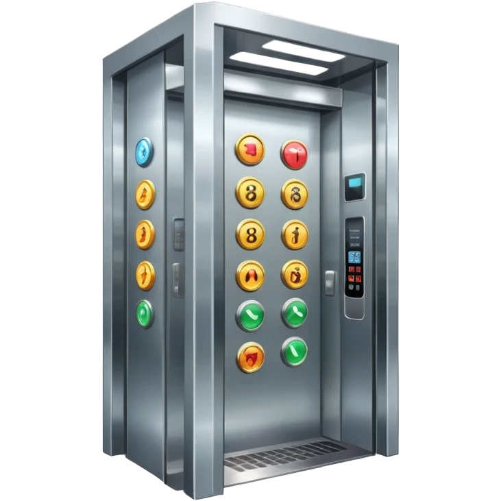 spacious elevator with control panel and buttons emoji