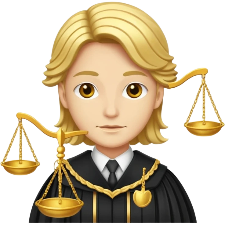 Fancy judge with golden scales emoji