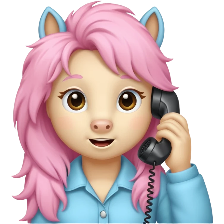 Pony talking on the phone emoji