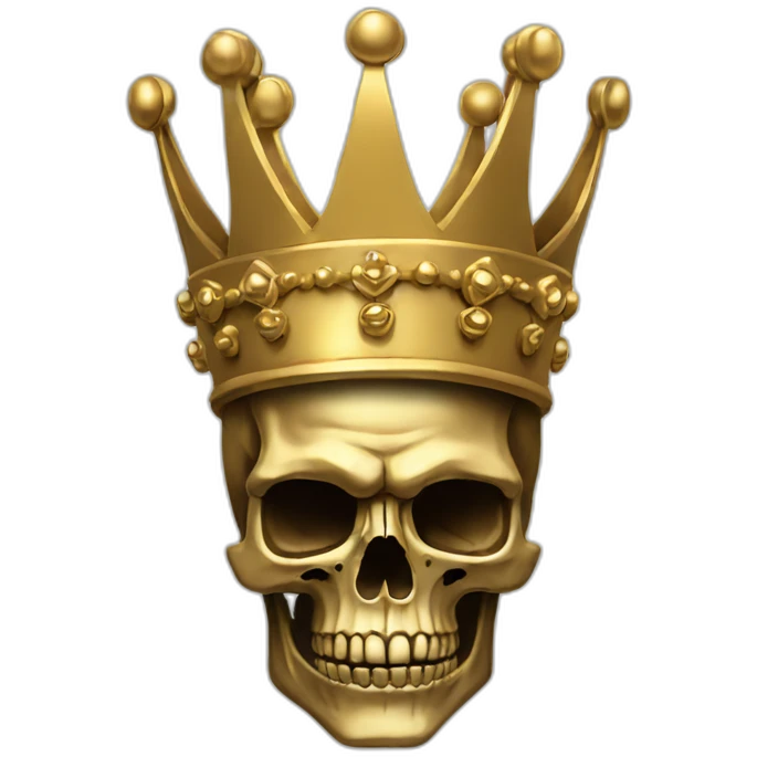 Skull king crown gold emoji