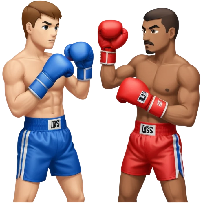 a sideways view of two boxers squaring up emoji
