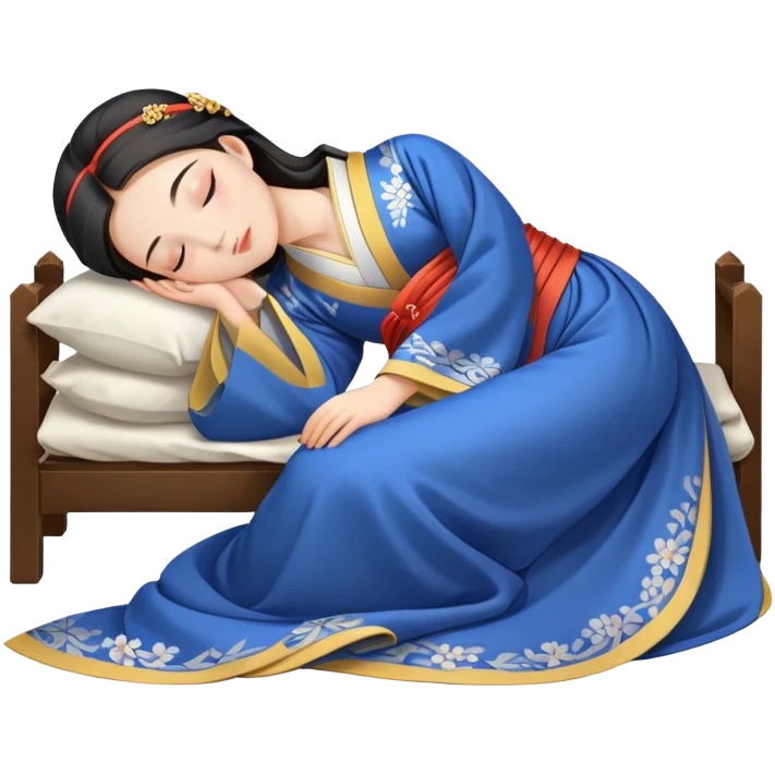 Beautiful girl sleeping in Hanfu emoji