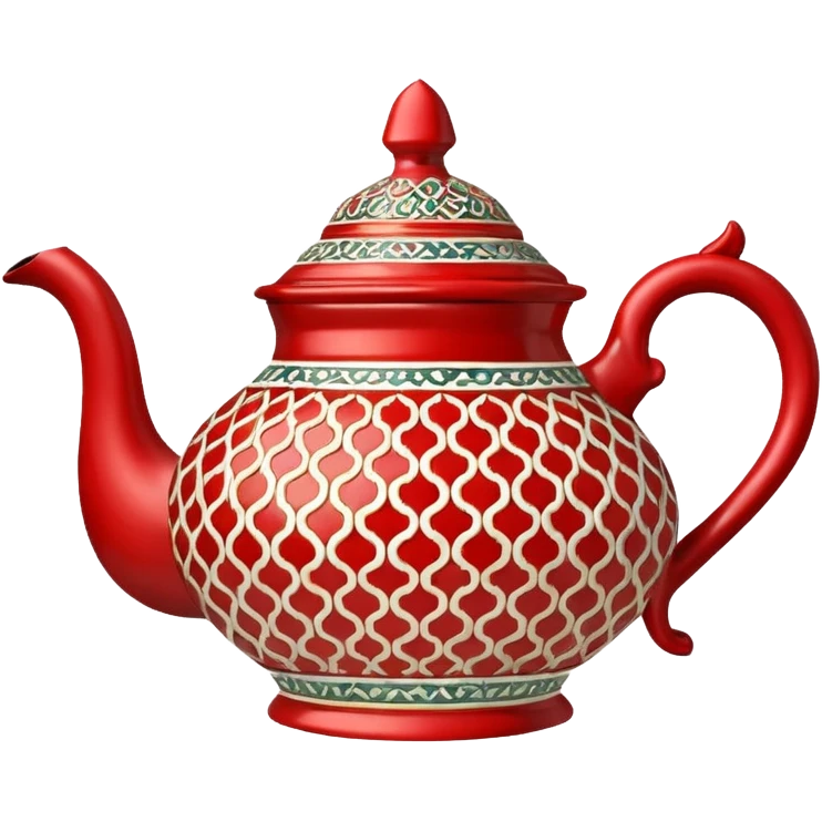 moroccan style ornamented red teapot emoji