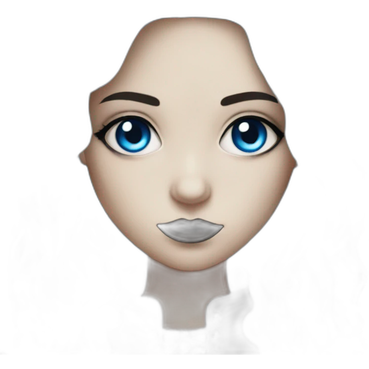goth girl with blue eyes emoji