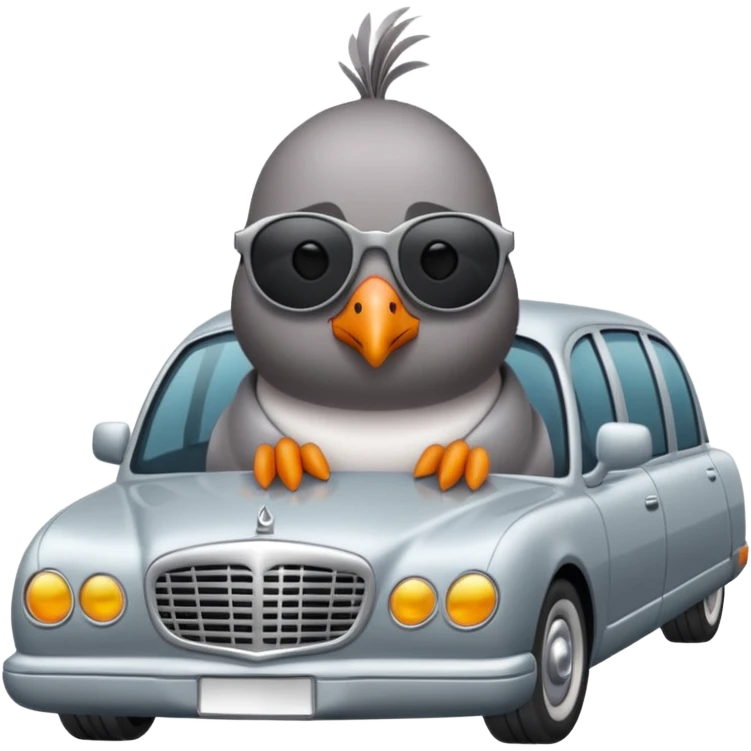 Pigeon is driving in the inside Limosine🚘🚘 emoji