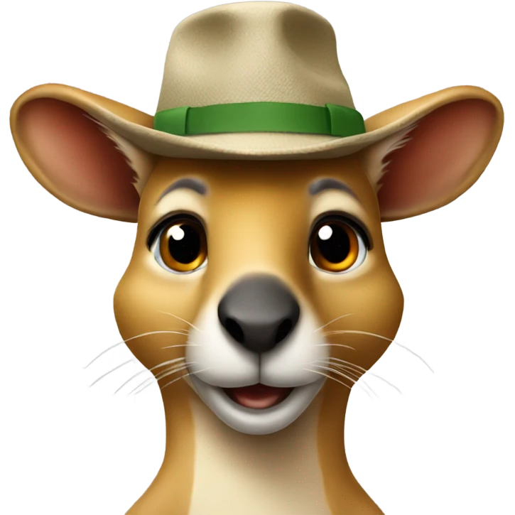 Kangaroo with a bucket hat  emoji