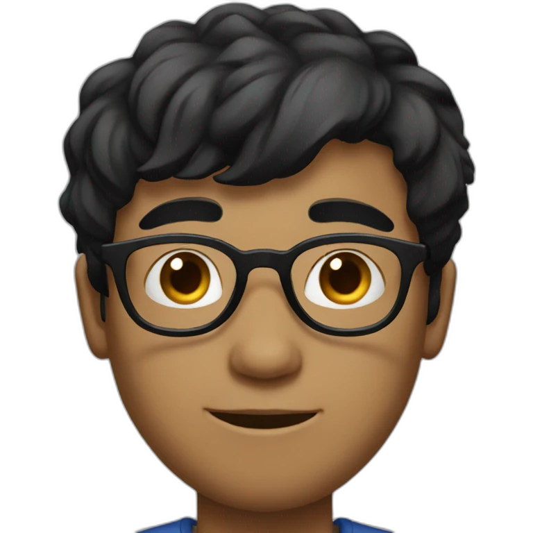 black-hair boy with glasses emoji