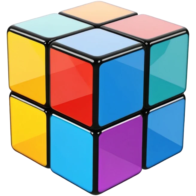 Transparent glass Rubix cube emoji