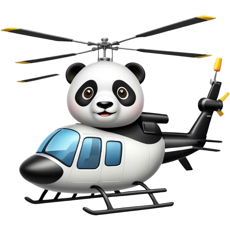 panda flying on helicopter emoji