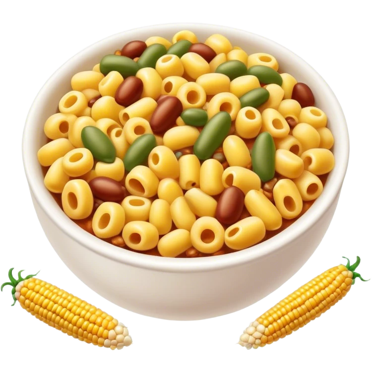 Maccaroni with corn and beans  emoji