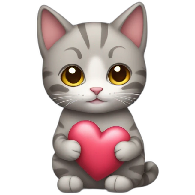 cat with heart in the arm emoji