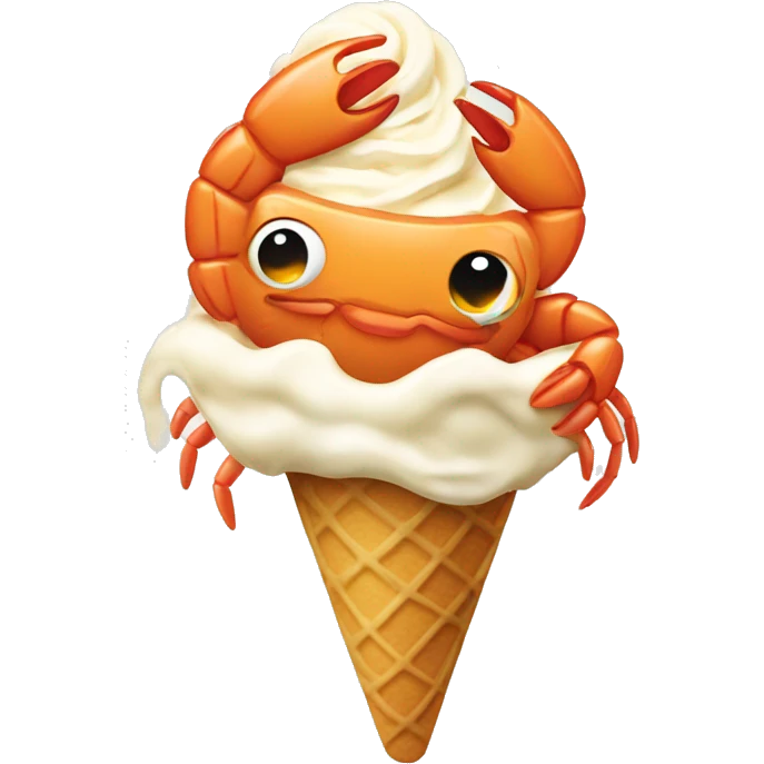 Prawn in ice cream emoji