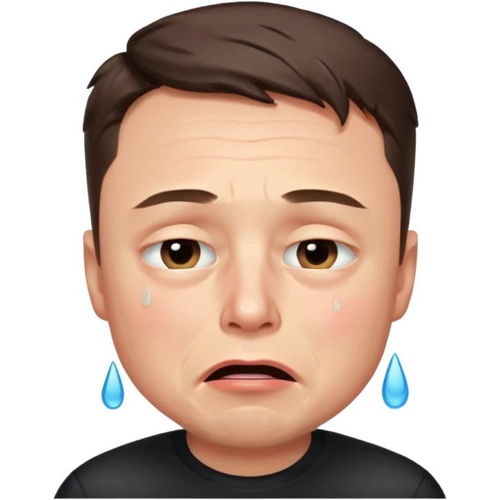 Elon Musk crying, emotional expression emoji