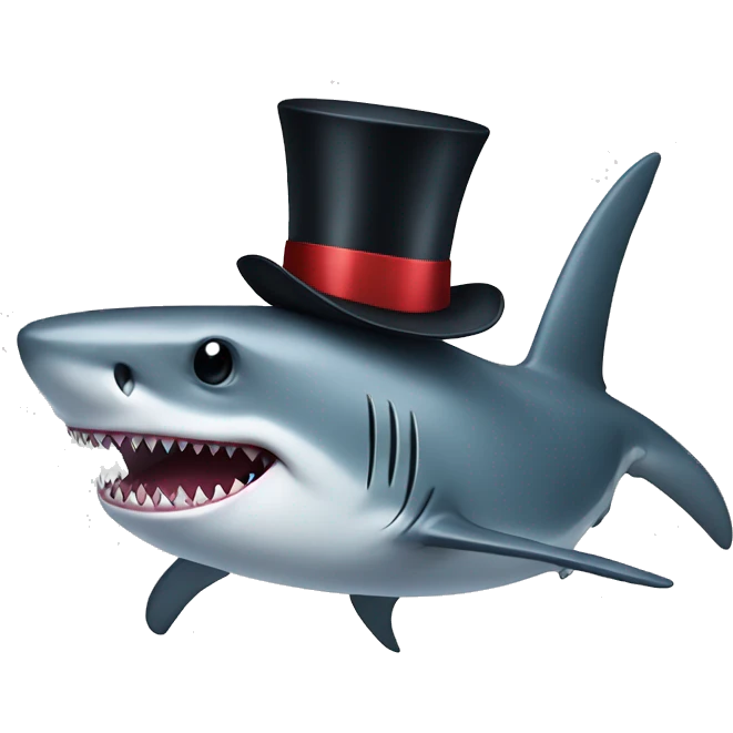 shark with tophat emoji