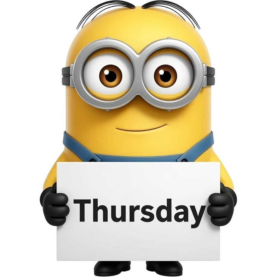 미니온이 목요일을 들고있는 모습 emoji