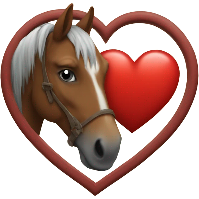 Red heart with horse emoji